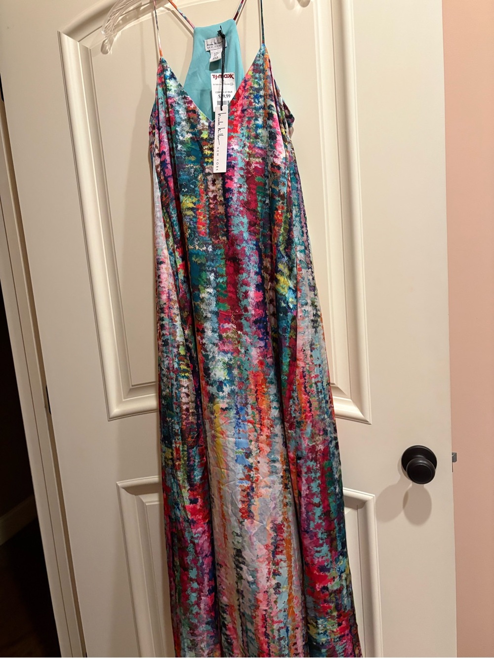 Nicole Miller Multicolor Abstract Print Slip Maxi Dress